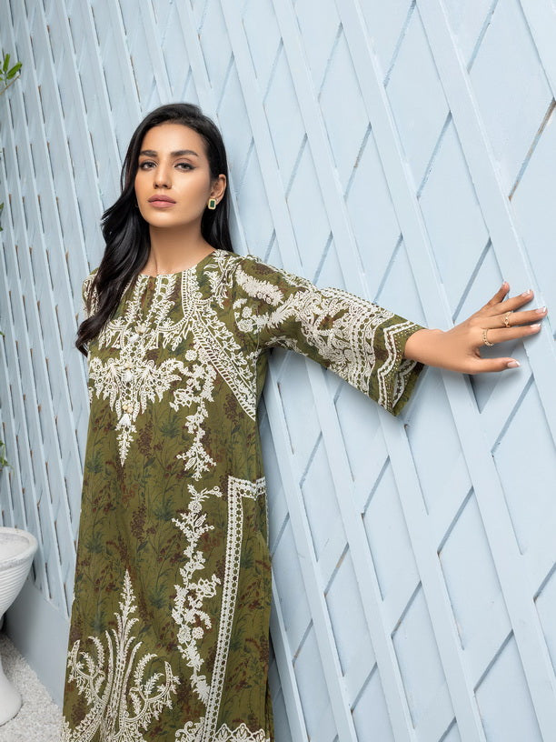 Limelight Summer Unstitched Printed Lawn 2Pc Suit U2897 Green