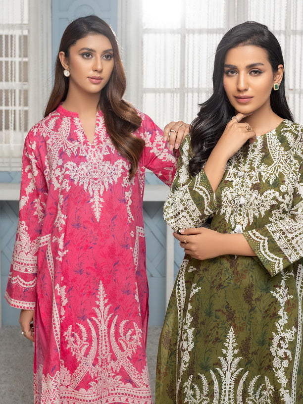 Limelight Summer Unstitched Printed Lawn 2Pc Suit U2897 Green