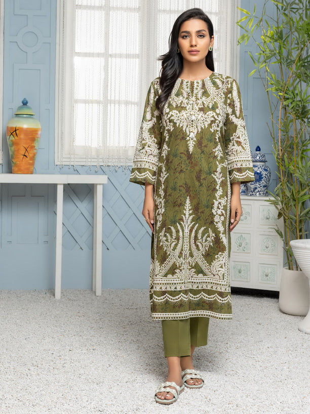 Limelight Summer Unstitched Printed Lawn 2Pc Suit U2897 Green