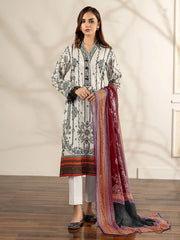Limelight Summer Unstitched Printed Lawn 3Pc Suit U2911 Off White