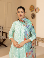 LimeLight Vol-03 Summer Unstitched Printed Lawn 3Pc Suit U2948 Aqua