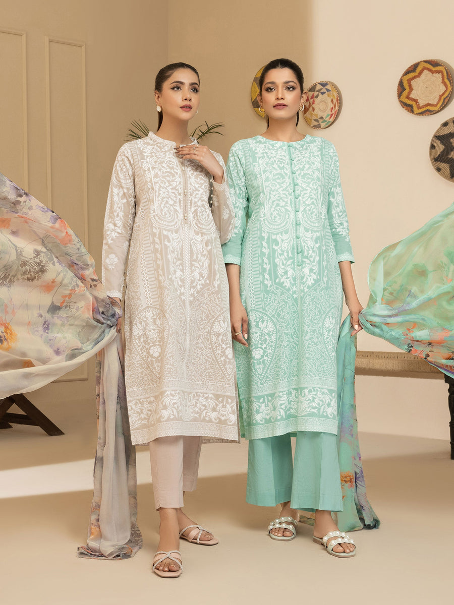 LimeLight Vol-03 Summer Unstitched Printed Lawn 3Pc Suit U2948 Aqua