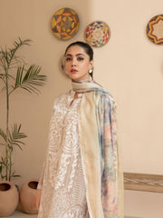 LimeLight Vol-03 Summer Unstitched Printed Lawn 3Pc Suit U2948 Beige