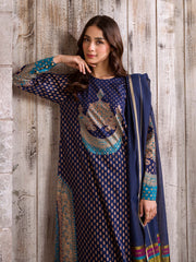 Limelight Summer Unstitched Paste Printed Lawn 3Pc Suit U2950 Navy