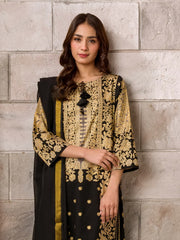 Limelight Summer Unstitched Paste Printed Lawn 2Pc Suit U2969 Black