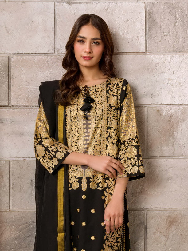 Limelight Summer Unstitched Paste Printed Lawn 2Pc Suit U2969 Black