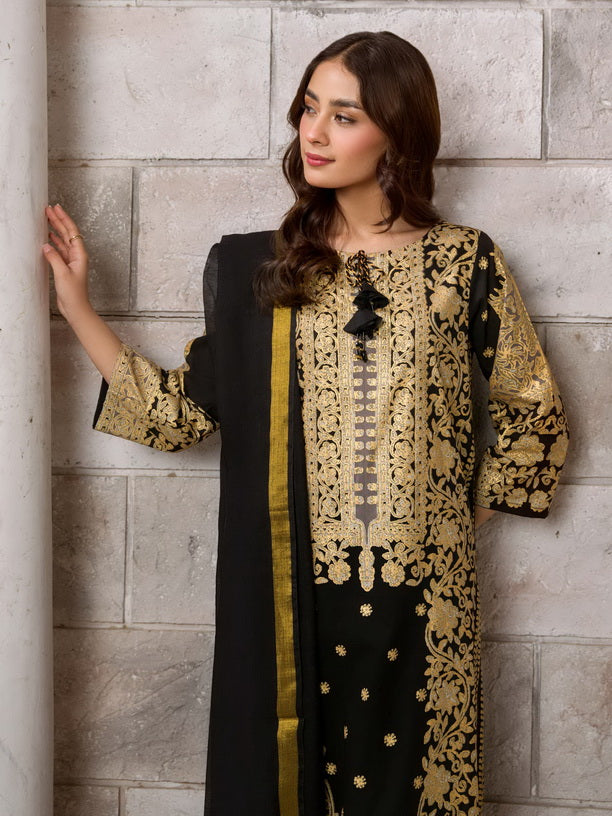 Limelight Summer Unstitched Paste Printed Lawn 2Pc Suit U2969 Black