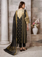 Limelight Summer Unstitched Paste Printed Lawn 2Pc Suit U2969 Black