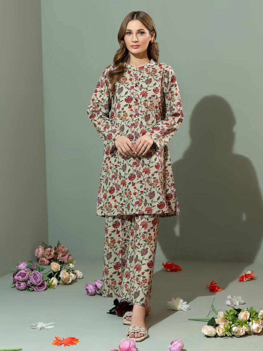 Limelight Winter Unstitched Printed Khaddar Single Shirt U3084 Beige