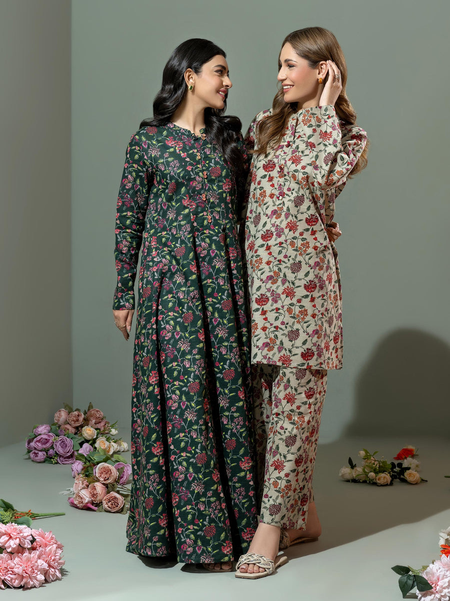 Limelight Winter Unstitched Printed Khaddar Single Shirt U3084 Green