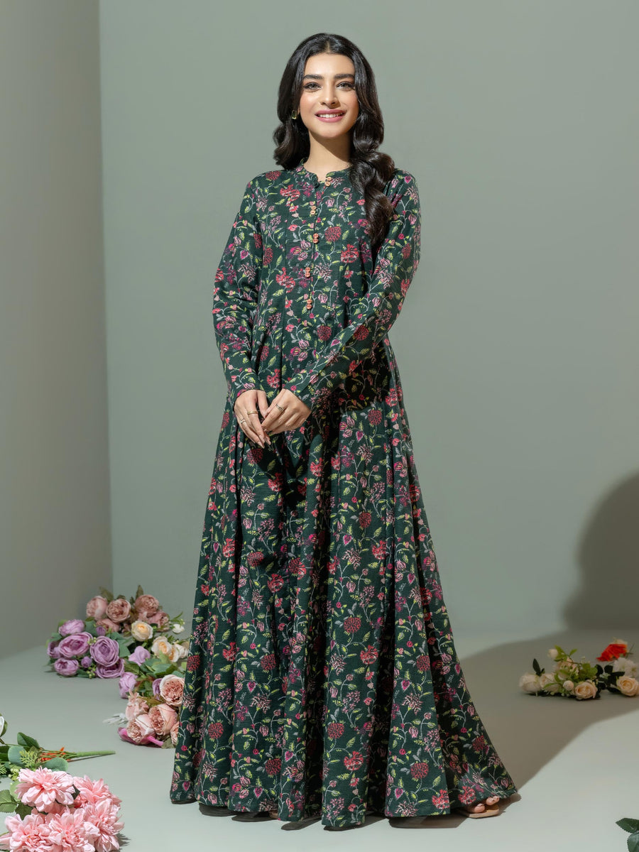 Limelight Winter Unstitched Printed Khaddar Single Shirt U3084 Green