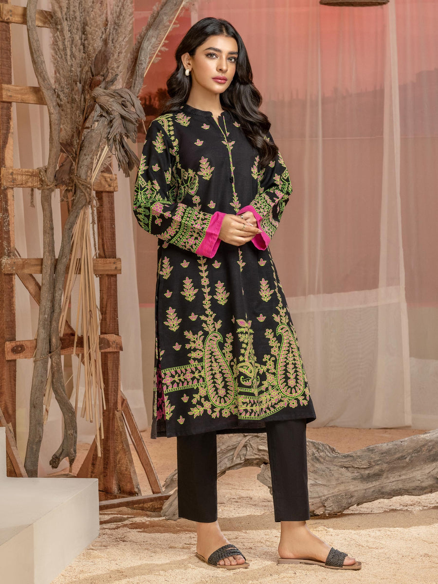 Limelight Winter Unstitched Printed Khaddar Single Shirt U3085 Black