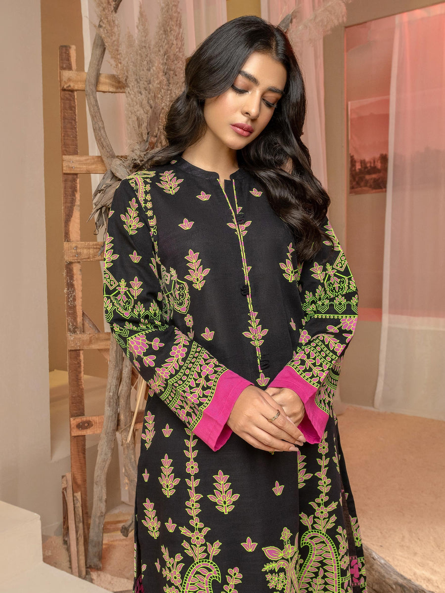 Limelight Winter Unstitched Printed Khaddar Single Shirt U3085 Black
