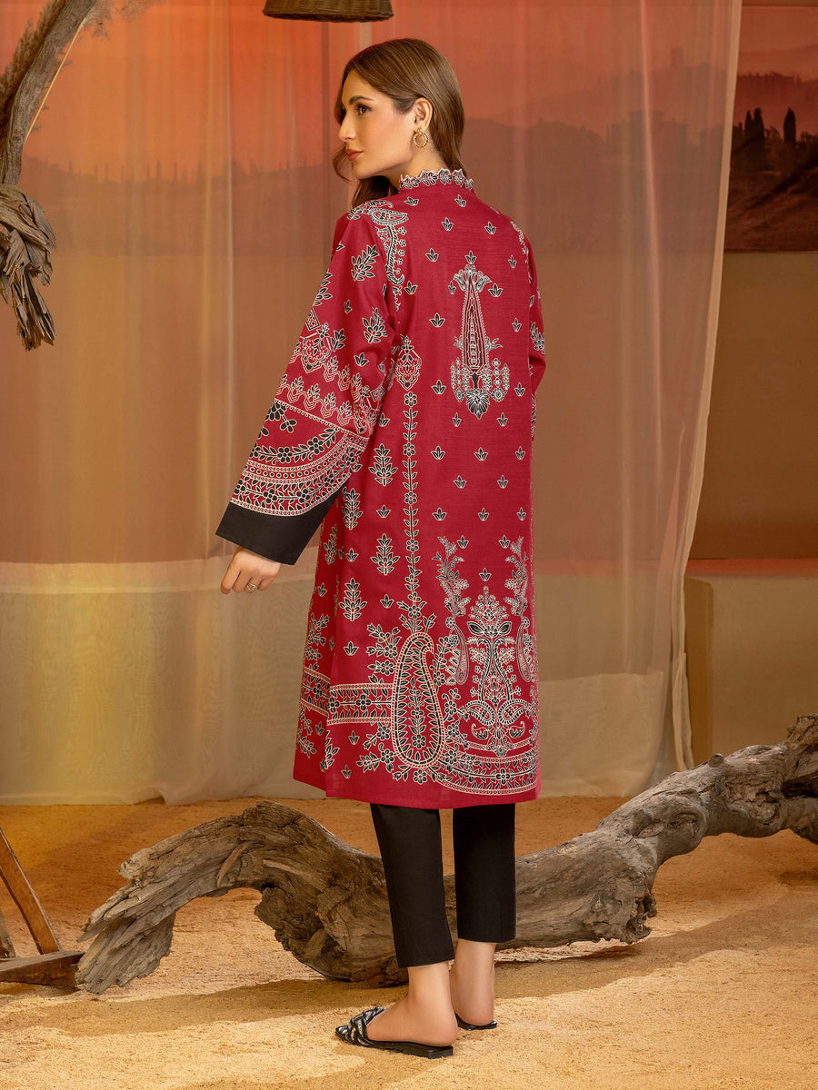 Limelight Winter Unstitched Printed Khaddar Single Shirt U3085 Red