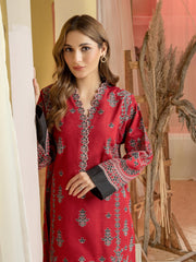 Limelight Winter Unstitched Printed Khaddar Single Shirt U3085 Red