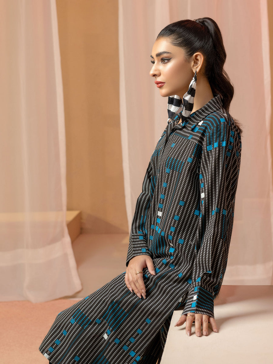 Limelight Winter Unstitched Printed Khaddar Single Shirt U3087 Black