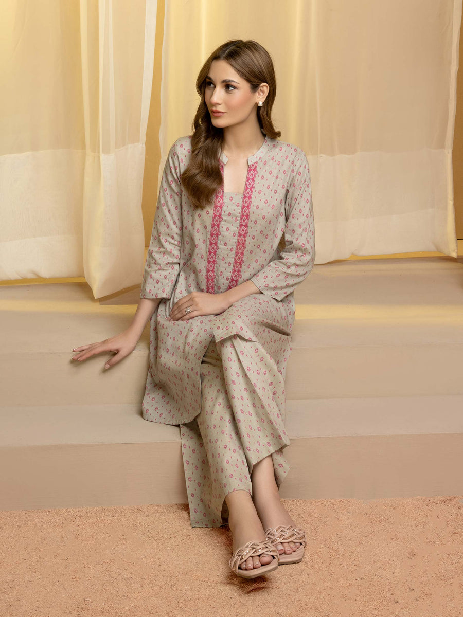 Limelight Winter Unstitched Printed Khaddar Single Shirt U3095 Beige