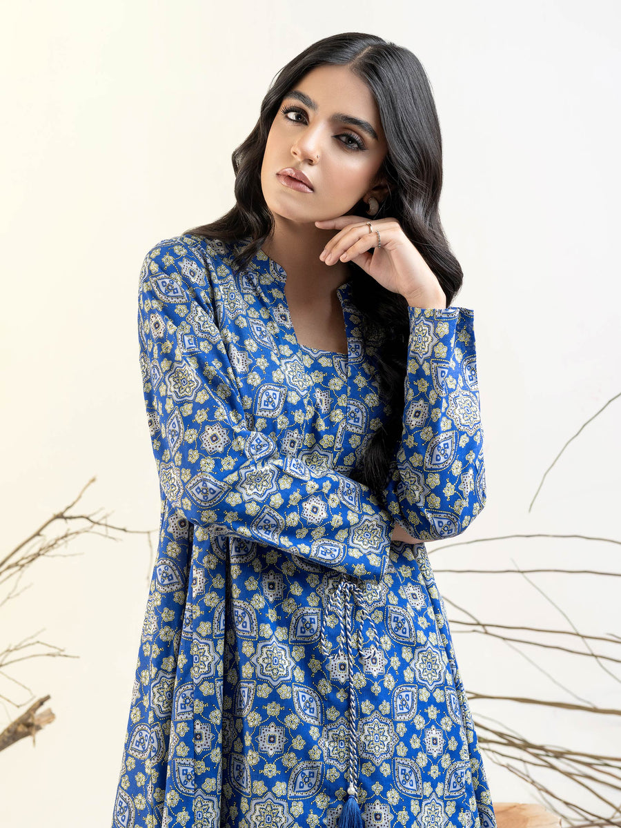 Limelight Winter Unstitched Printed Khaddar Single Shirt U3096 Blue