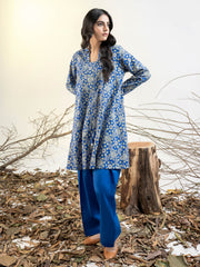 Limelight Winter Unstitched Printed Khaddar Single Shirt U3096 Blue