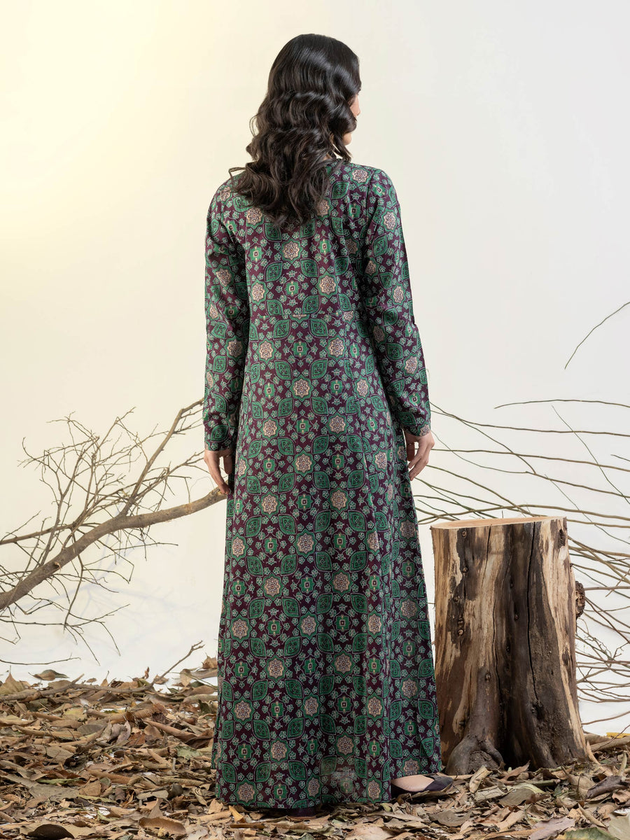 Limelight Winter Unstitched Printed Khaddar Single Shirt U3096 Plum