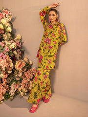 Limelight Winter Unstitched Printed Khaddar Single Shirt U3098 Apple Green
