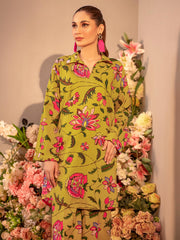 Limelight Winter Unstitched Printed Khaddar Single Shirt U3098 Apple Green