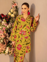 Limelight Winter Unstitched Printed Khaddar Single Shirt U3098 Apple Green