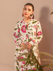 Limelight Winter Unstitched Printed Khaddar Single Shirt U3098 OFf White