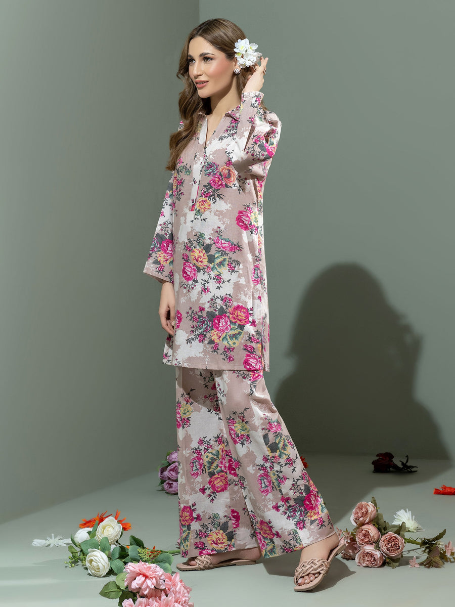 Limelight Winter Unstitched Printed Khaddar Single Shirt U3100 Pink
