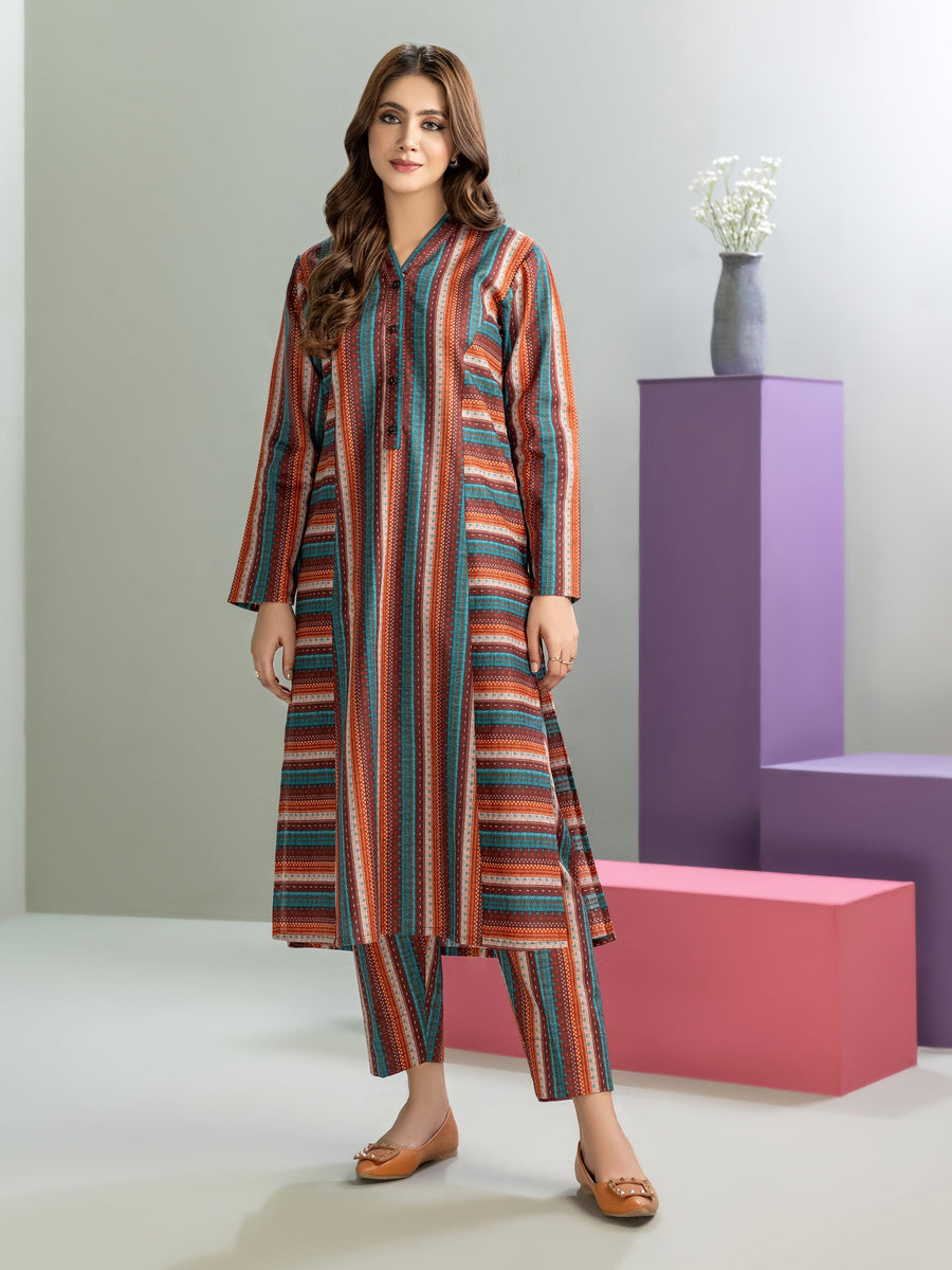 Limelight Winter Unstitched Printed Khaddar Single Shirt U3101 Brown