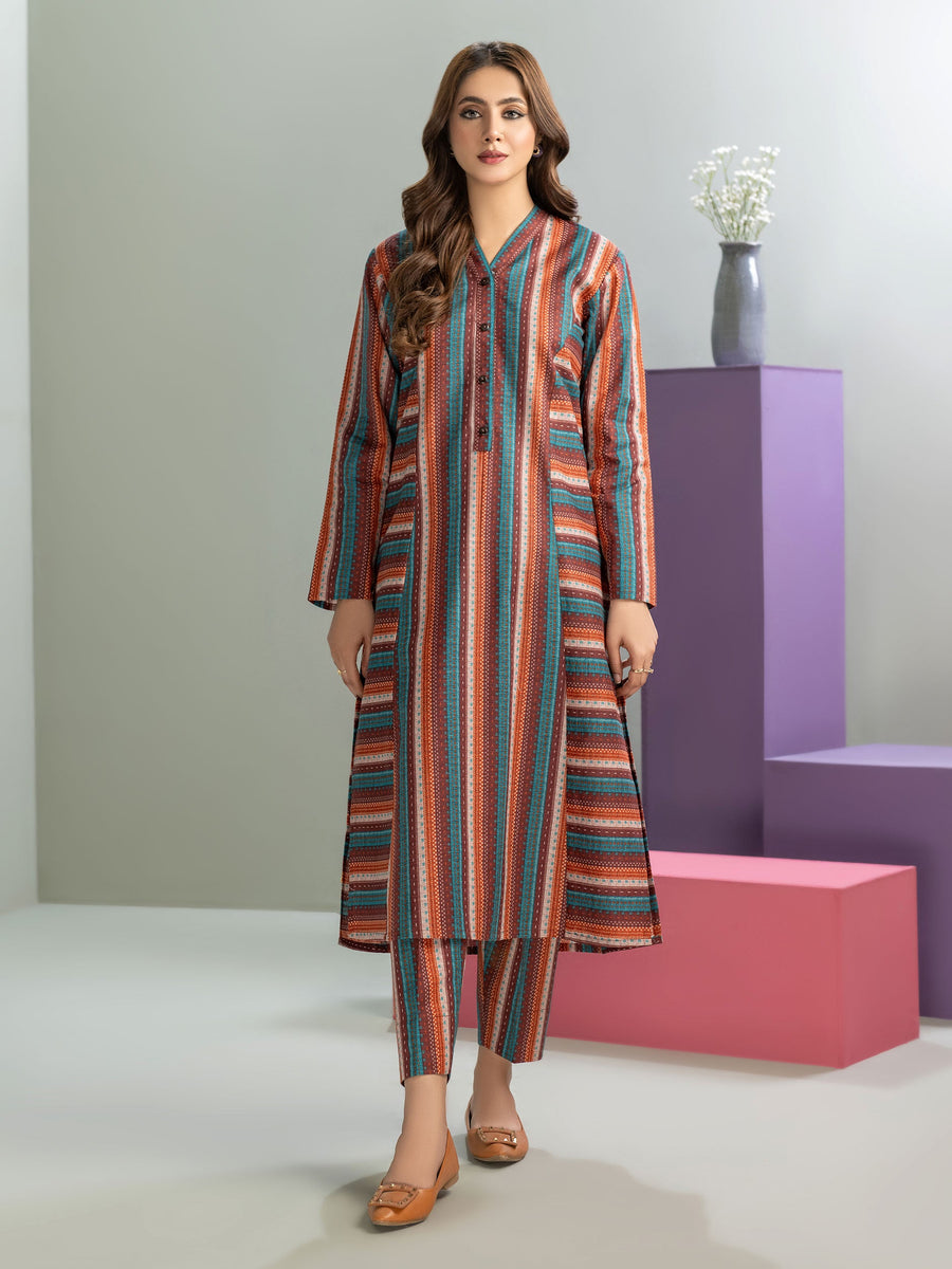 Limelight Winter Unstitched Printed Khaddar Single Shirt U3101 Brown