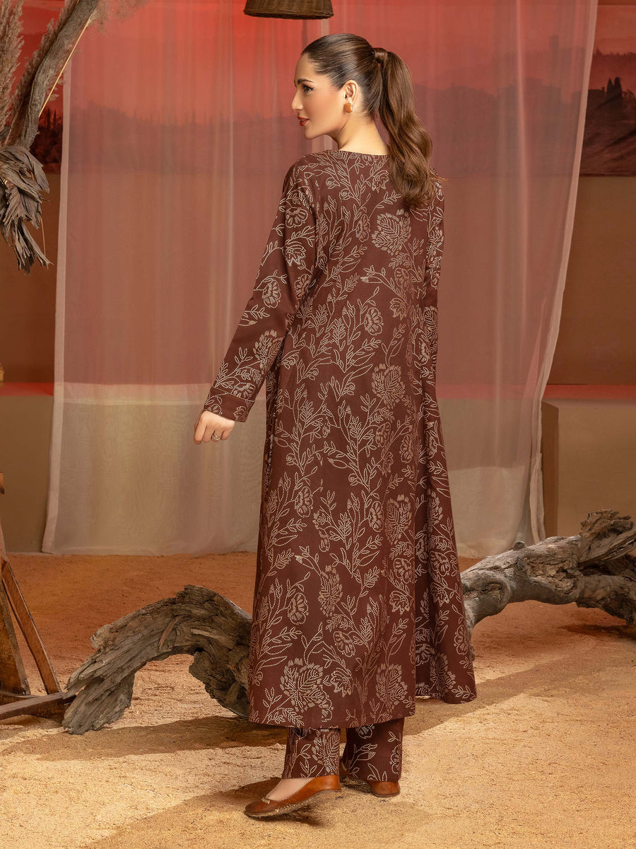 Limelight Winter Unstitched Printed Khaddar Single Shirt U3102 Brown