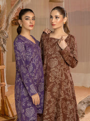Limelight Winter Unstitched Printed Khaddar Single Shirt U3102 Brown