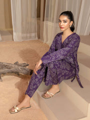 Limelight Winter Unstitched Printed Khaddar Single Shirt U3102 Purple