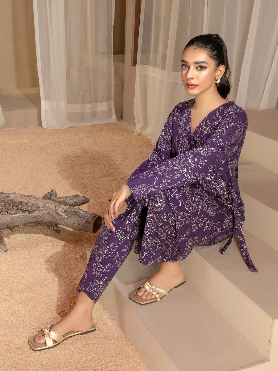 Limelight Winter Unstitched Printed Khaddar Single Shirt U3102 Purple