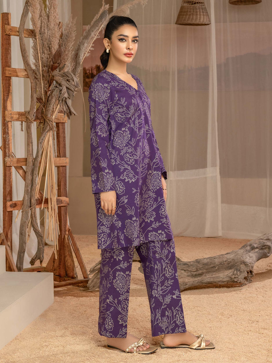 Limelight Winter Unstitched Printed Khaddar Single Shirt U3102 Purple