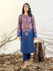Limelight Winter Unstitched Printed Khaddar Single Shirt U3103 Blue