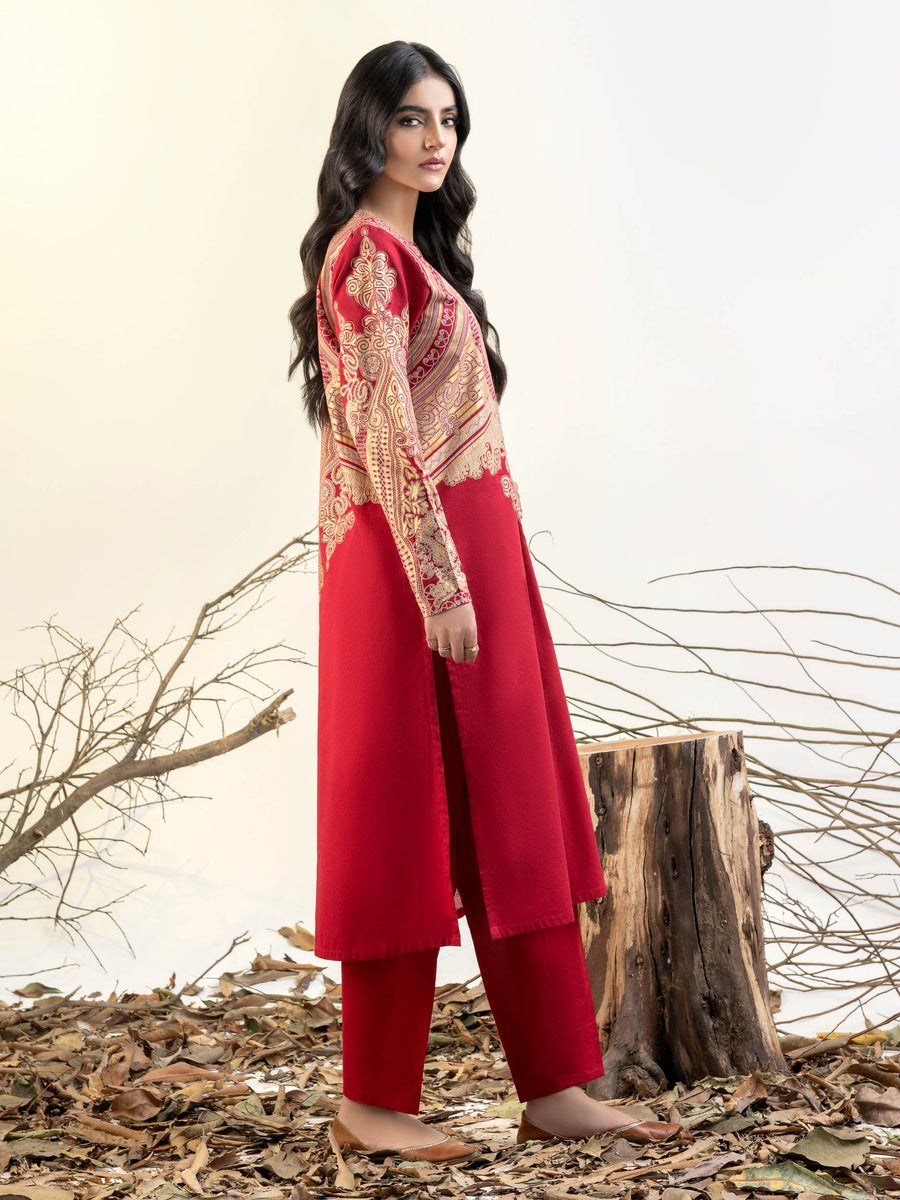 Limelight Winter Unstitched Printed Khaddar Single Shirt U3103 Red