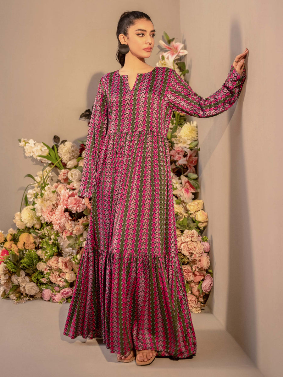 Limelight Winter Unstitched Printed Linen Single Shirt U3109 Pink
