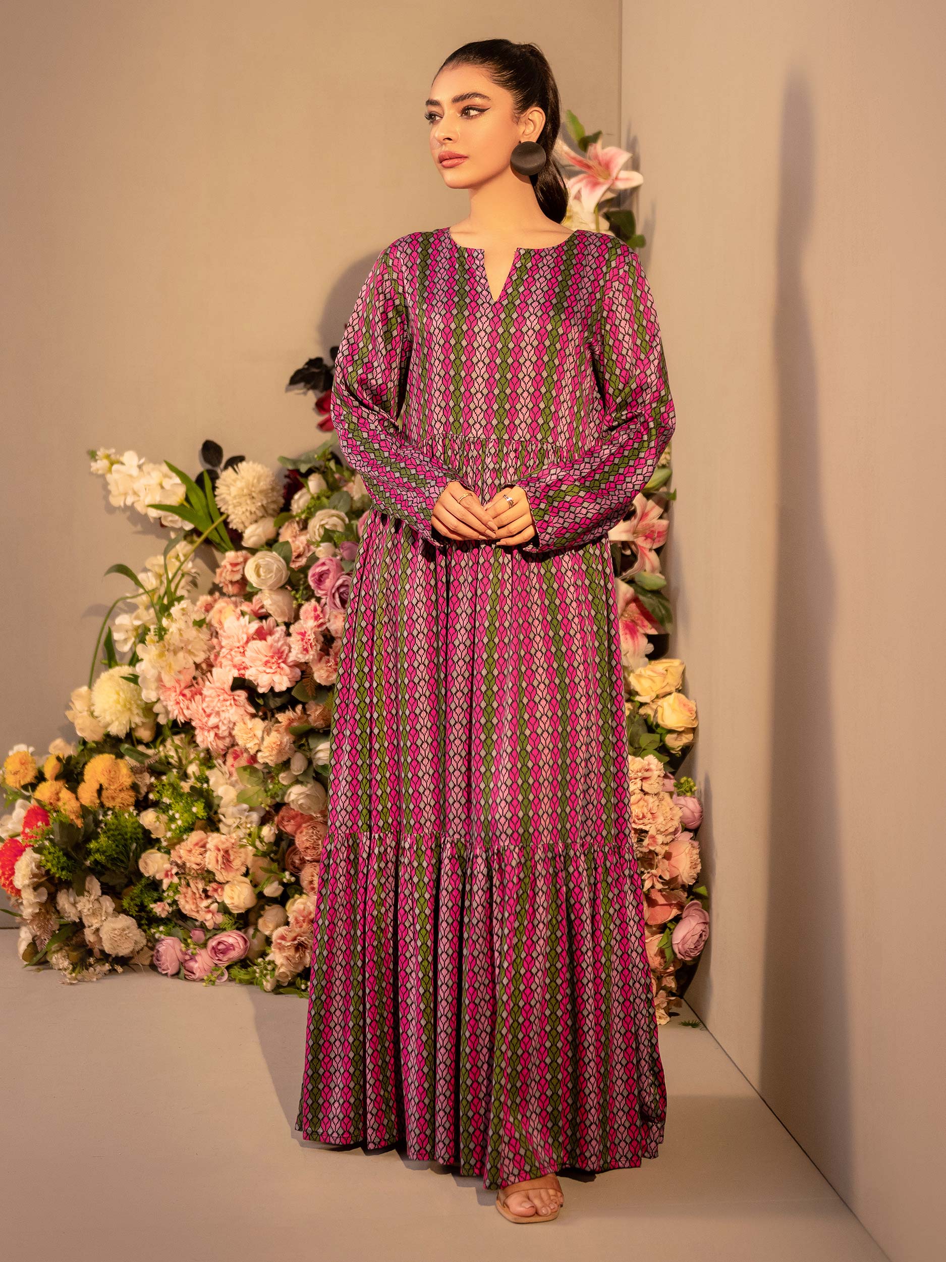 Limelight Winter Unstitched Printed Linen Single Shirt U3109 Pink