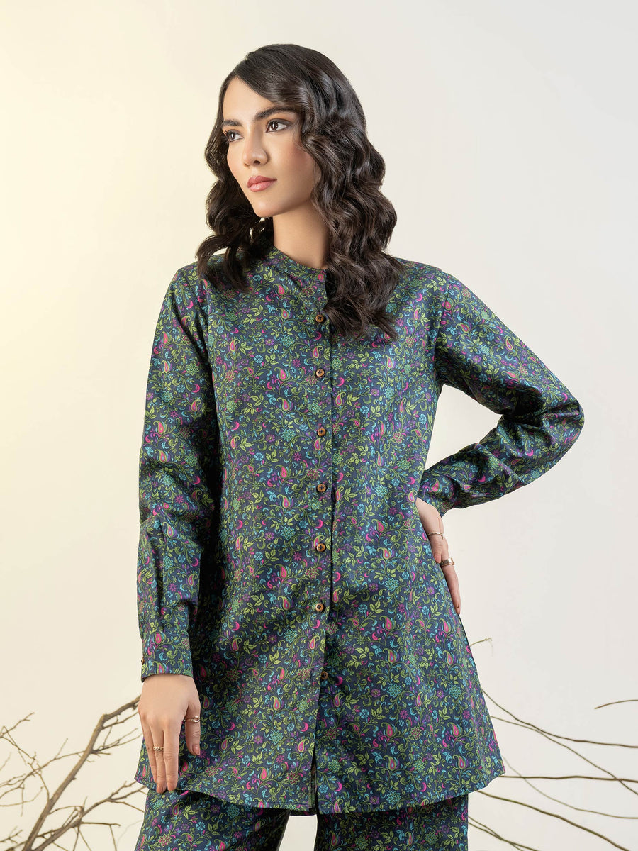 Limelight Winter Unstitched Printed Cotton Single Shirt U3112 Blue