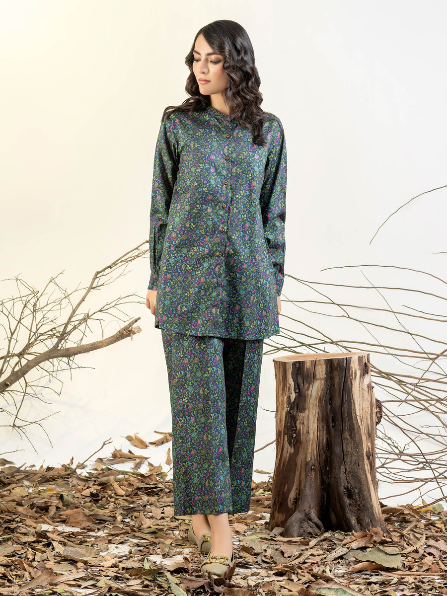 Limelight Winter Unstitched Printed Cotton Single Shirt U3112 Blue