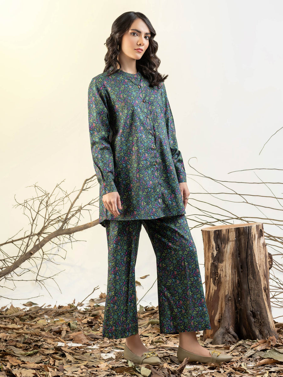 Limelight Winter Unstitched Printed Cotton Single Shirt U3112 Blue