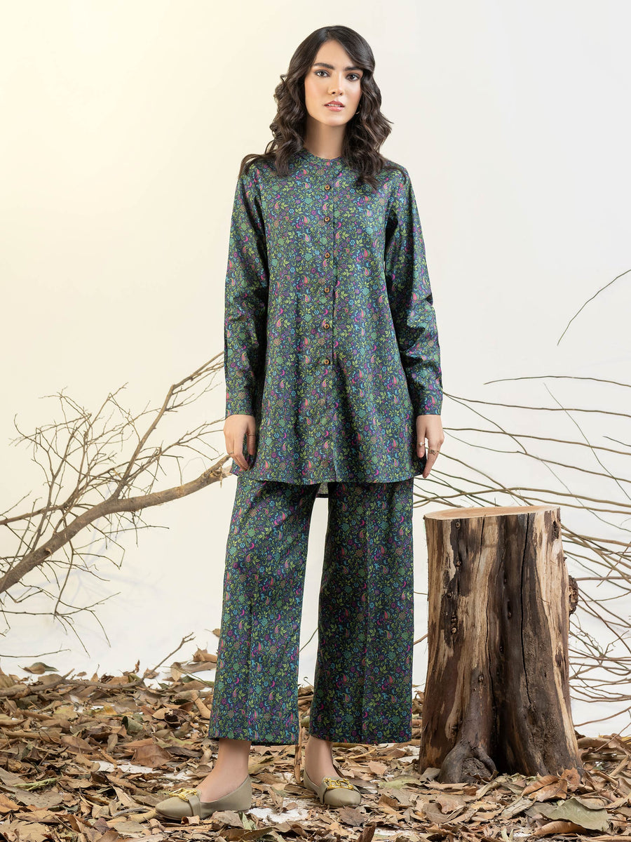 Limelight Winter Unstitched Printed Cotton Single Shirt U3112 Blue