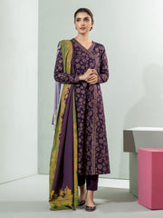 Limelight Winter Unstitched Printed Khaddar 2Pc Suit U3114 Purple