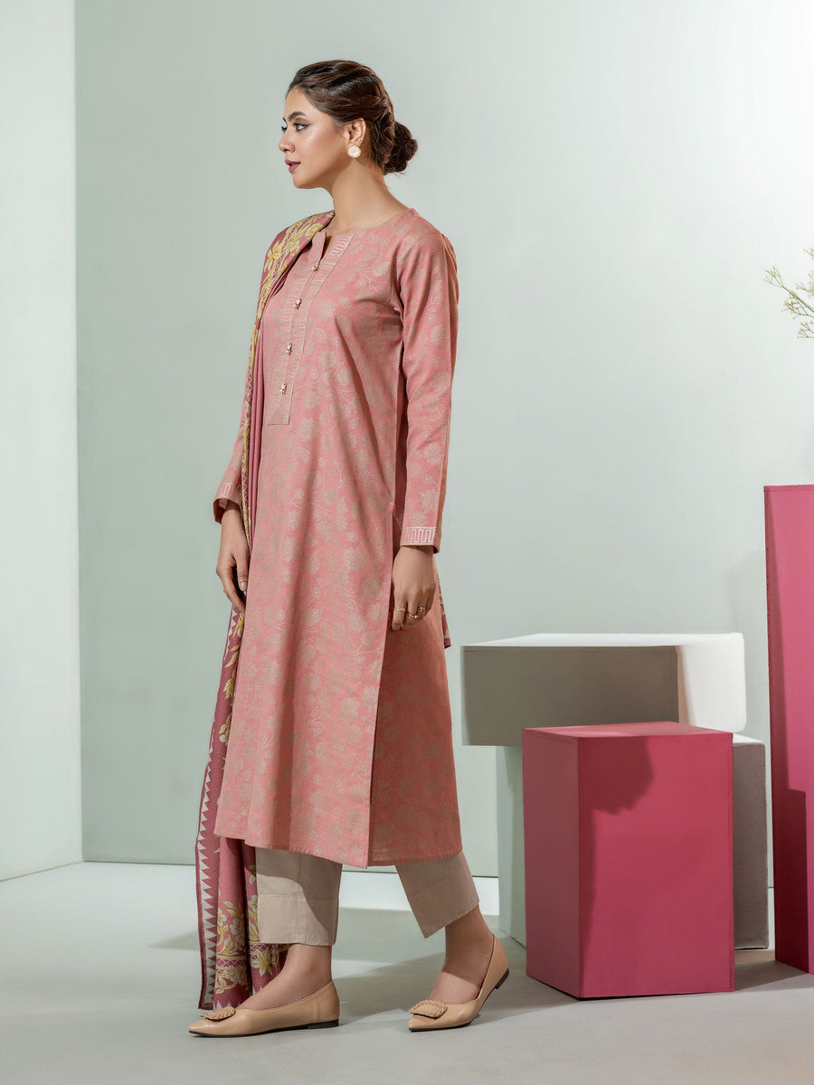Limelight Winter Unstitched Printed Khaddar 2Pc Suit U3114 Pink