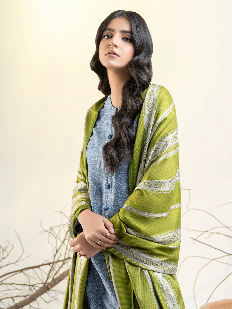 Limelight Winter Unstitched Printed Linen 2Pc Suit U3125 Blue