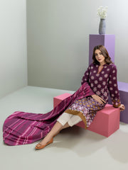 Limelight Winter Unstitched Printed Cotton 2Pc Suit U3126 Purple