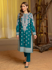 Limelight Winter Unstitched Printed Khaddar 2Pc Suit U3132 Teal