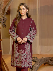 Limelight Winter Unstitched Printed Khaddar 2Pc Suit U3133 Maroon